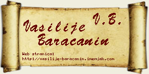 Vasilije Baračanin vizit kartica